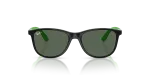 แว่นกันแดด Rayban RJ9077S-719371 Black Rubber Green ด้านหน้า สำหรับเด็ก