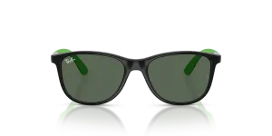 แว่นกันแดด Rayban RJ9077S-719371 Black Rubber Green ด้านหน้า สำหรับเด็ก