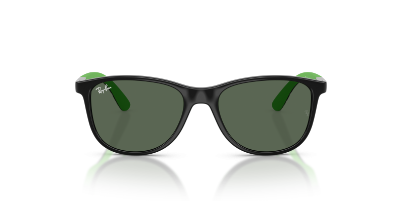 แว่นกันแดด Rayban RJ9077S-719371 Black Rubber Green ด้านหน้า สำหรับเด็ก