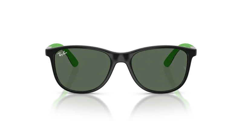 แว่นกันแดด Rayban RJ9077S-719371 Black Rubber Green ด้านหน้า สำหรับเด็ก