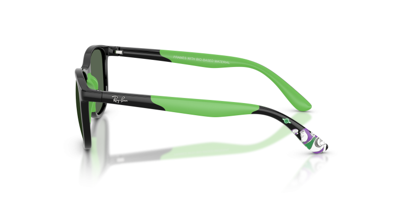 แว่นกันแดด Rayban RJ9077S-719371 มุมข้าง ขาแว่นยางสีเขียวเข้ม
