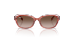 Rayban Sun RJ9081S 717313 Striped Pink On Transparent Pink Rayban RJ9081S 717313 แว่นกันแดดเด็กหญิงสีชมพูลายเส้นโปร่งใส ด้านหน้า