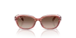 Rayban RJ9081S 717313 แว่นกันแดดเด็กหญิงสีชมพูลายเส้นโปร่งใส ด้านหน้า