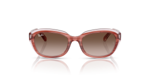 Rayban RJ9081S 717313 แว่นกันแดดเด็กหญิงสีชมพูลายเส้นโปร่งใส ด้านหน้า