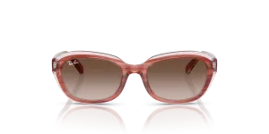 Rayban RJ9081S 717313 แว่นกันแดดเด็กหญิงสีชมพูลายเส้นโปร่งใส ด้านหน้า