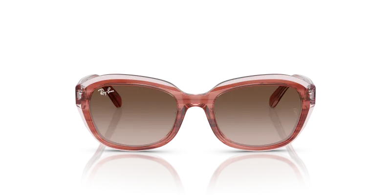 Rayban RJ9081S 717313 แว่นกันแดดเด็กหญิงสีชมพูลายเส้นโปร่งใส ด้านหน้า