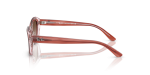 Rayban Sun RJ9081S 717313 Striped Pink On Transparent Pink แว่นกันแดด Rayban RJ9081S 717313 มุมข้าง ขาอะซิเตทลายเส้นชมพู
