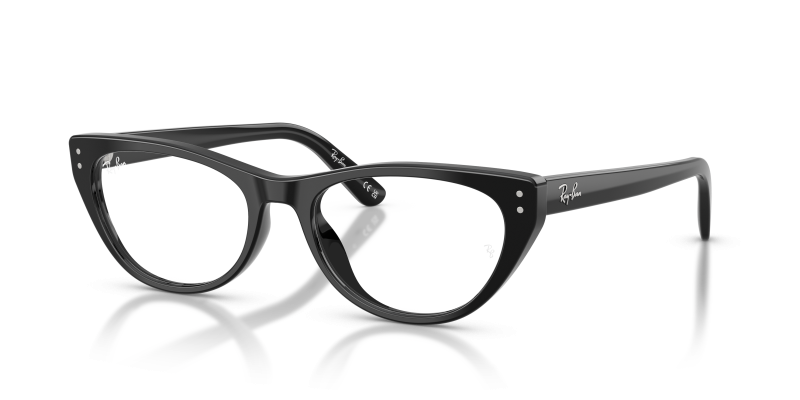 Rayban RX5449D-2000 มุมเอียง 3/4 กรอบอะซิเตทสีดำ 2000