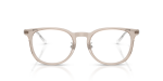 Rayban RX5453D 8449 แว่นสายตาอะซิเตทน้ำตาลอ่อนโปร่งใสขาโลหะเงิน ด้านหน้า