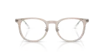 Rayban RX5453D 8449 แว่นสายตาอะซิเตทน้ำตาลอ่อนโปร่งใสขาโลหะเงิน ด้านหน้า