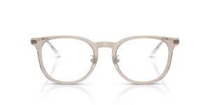 Rayban RX5453D 8449 แว่นสายตาอะซิเตทน้ำตาลอ่อนโปร่งใสขาโลหะเงิน ด้านหน้า