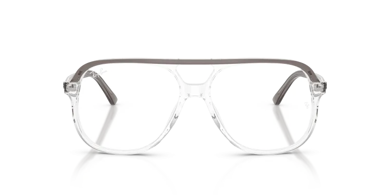 Rayban Optic RX5698 8111 Grey On Transparent Rayban Bill Optics RX5698 8111 แว่นสายตาอะซิเตทเทาโปร่งใสโอเวอร์ไซส์ ด้านหน้า