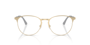 Rayban RX6375 2993 แว่นสายตาโลหะทองอ่อน Phantos ทรงกลม ด้านหน้า