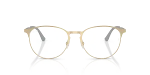 Rayban RX6375 2993 แว่นสายตาโลหะทองอ่อน Phantos ทรงกลม ด้านหน้า