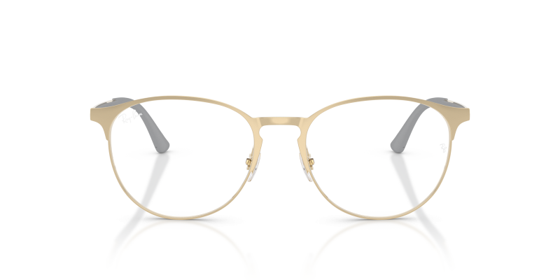 Rayban RX6375 2993 แว่นสายตาโลหะทองอ่อน Phantos ทรงกลม ด้านหน้า