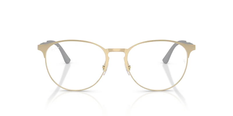Rayban RX6375 2993 แว่นสายตาโลหะทองอ่อน Phantos ทรงกลม ด้านหน้า