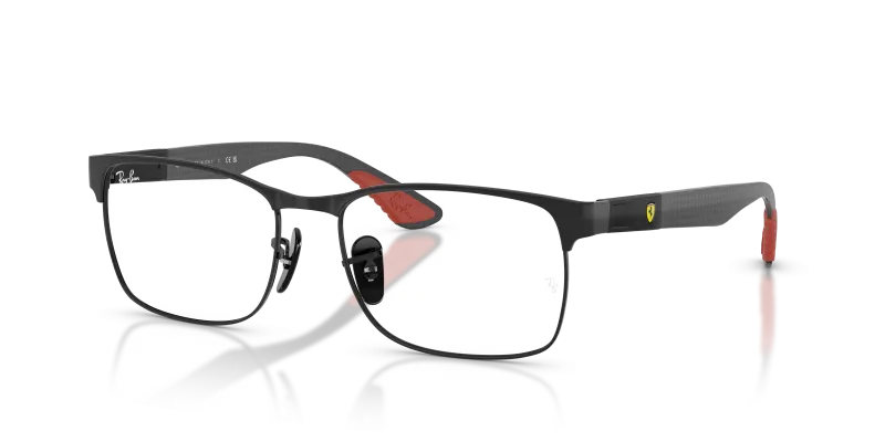 Rayban Optic RX8425M-F002 Ferrari ดำด้าน มุมสามส่วน
