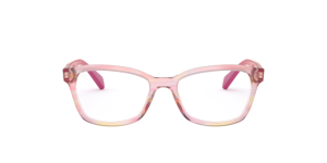 Rayban RY1591 3806 แว่นสายตาเด็กสีบานเย็นแถบหลากสี ทรงสี่เหลี่ยม สำหรับเด็กหญิง