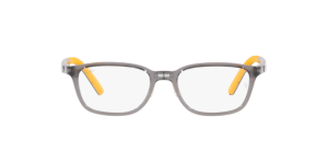 Rayban RY1617D 3774 แว่นสายตาเด็กสีเทาโปร่งใส ทรงหมอน เหมาะทั้งเด็กชายและหญิง