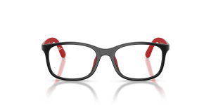 Rayban RY1644 3928 แว่นสายตาเด็กสีดำพื้นแดงรับเบอร์ Bio-Based ขนาด XXL