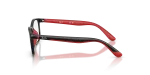 Rayban Optic RY1644 3928 Black Rubber Red แว่นสายตา Rayban RY1644 3928 มุมข้าง ขาแว่นพื้นผิวรับเบอร์สีแดง