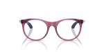 Rayban RY9082V 7504 แว่นสายตาเด็กสีม่วงโปร่งใส ทรงแฟนทอส ขาอลูมิเนียม