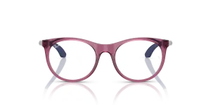 Rayban RY9082V 7504 แว่นสายตาเด็กสีม่วงโปร่งใส ทรงแฟนทอส ขาอลูมิเนียม