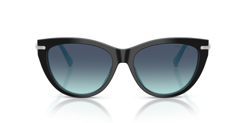 Tiffany & Co Sun TF4253F 80559S Black On Tiffany Blue Azure Gradient Tiffany & Co TF4253F 80559S แว่นกันแดดตาแมว Black On Tiffany Blue ผู้หญิง