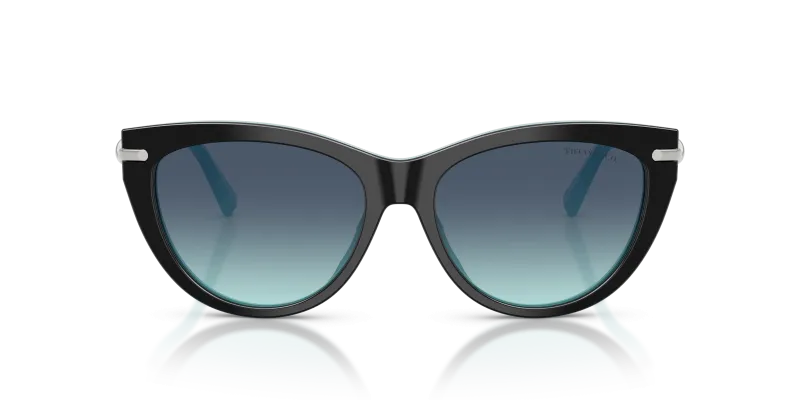 Tiffany & Co Sun TF4253F 80559S Black On Tiffany Blue Azure Gradient Tiffany & Co TF4253F 80559S แว่นกันแดดตาแมว Black On Tiffany Blue ผู้หญิง