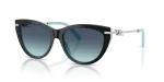 Tiffany & Co Sun TF4253F 80559S Black On Tiffany Blue Azure Gradient Tiffany & Co TF4253F 80559S มุมเอียง 3/4