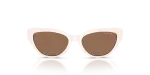 Vogue Sun VJ2026 312473 Ivory Dark Brown แว่นกันแดดเด็ก Vogue VJ2026 312473 ทรงผีเสื้อ สีงาช้าง มุมมองด้านหน้า