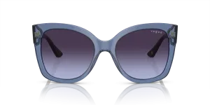 Vogue VO5338S 28304Q แว่นกันแดดอะซิเตทน้ำเงินโปร่งใสสำหรับผู้หญิง