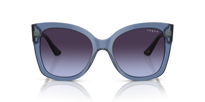 Vogue Sun VO5338S 28304Q Transparent Blue Violet Gradient Grey Vogue VO5338S 28304Q แว่นกันแดดอะซิเตทน้ำเงินโปร่งใสสำหรับผู้หญิง