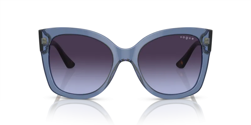 Vogue Sun VO5338S 28304Q Transparent Blue Violet Gradient Grey Vogue VO5338S 28304Q แว่นกันแดดอะซิเตทน้ำเงินโปร่งใสสำหรับผู้หญิง