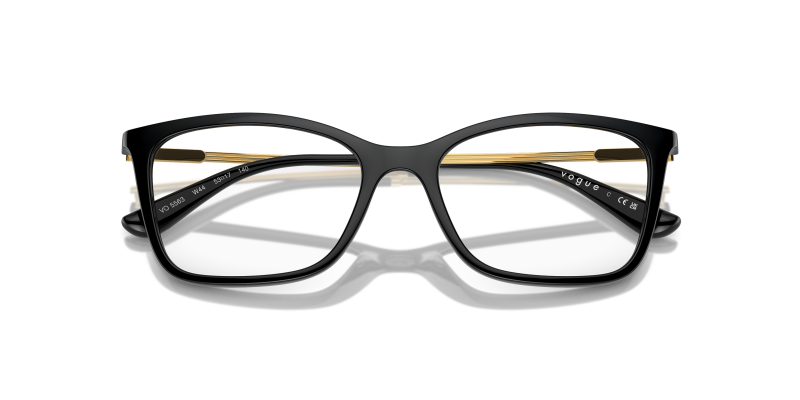 Vogue VO5563 W44 close-up ด้านหน้า กรอบดำขัดเงาผีเสื้อ