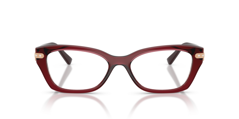 Vogue Optic VO5704B 3286 Transparent Bordeaux Vogue VO5704B 3286 แว่นสายตาบอร์โดโปร่งใสประดับ Strass ทรงตาแมว ด้านหน้า
