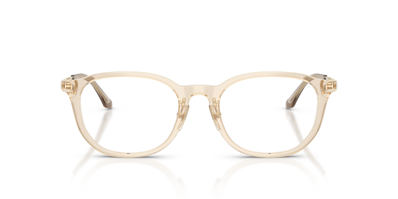 Vogue Optic VO5713D 2990 Transparent Caramel Vogue VO5713D 2990 แว่นสายตาอะซิเตทคาราเมลโปร่งใส ขาทองอ่อน ทรงเรขาคณิต ด้านหน้า