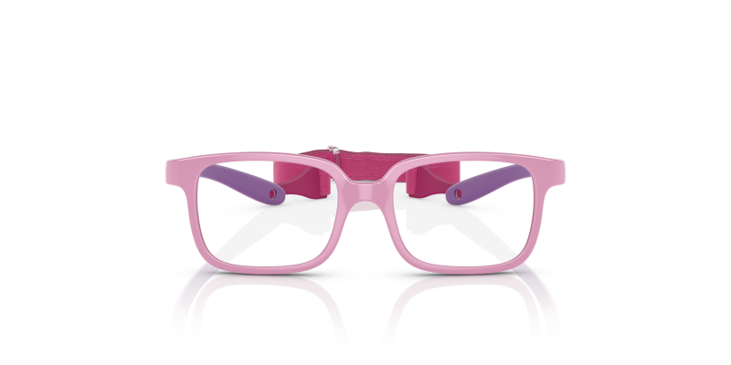 Vogue Optic VY2016 3027 Full Pink On Violet Rubber Vogue VY2016 3027 แว่นสายตาเด็กวัสดุฉีดชมพูบนยางม่วง ทรงหมอน ด้านหน้า