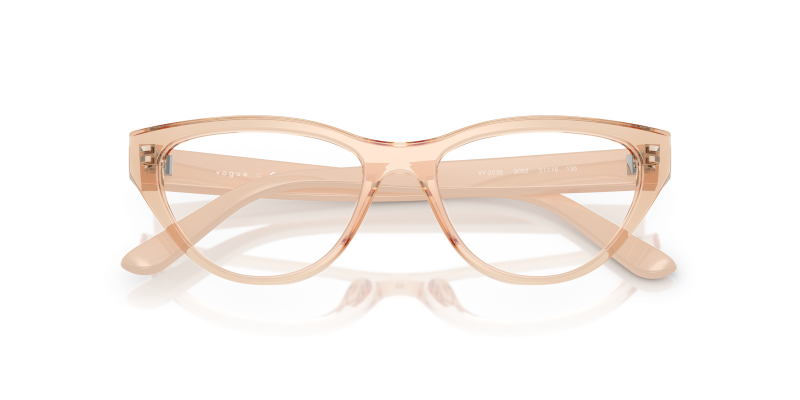Vogue VY2035 3052 close-up ด้านหน้า พีชโปร่งใสไนลอน