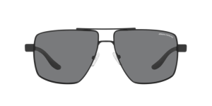 Armani Exchange AX2037S 600081 แว่นกันแดดทรงนักบินโลหะดำด้าน เลนส์เทาโพลาไรซ์ สำหรับผู้ชาย