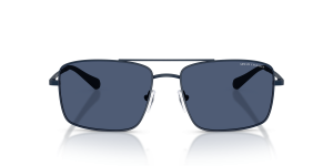 Armani Exchange AX2054S 609980 แว่นกันแดดทรงนักบินกรอบโลหะน้ำเงินด้าน เลนส์น้ำเงินเข้ม สำหรับผู้ชาย
