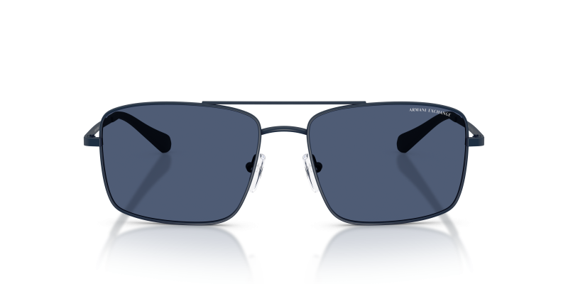 Armani Exchange Sun AX2054S 609980 Matte Blue Dark Blue Armani Exchange AX2054S 609980 แว่นกันแดดทรงนักบินกรอบโลหะน้ำเงินด้าน เลนส์น้ำเงินเข้ม สำหรับผู้ชาย