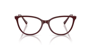 Armani Exchange AX3128F 8383 แว่นสายตาทรงตาแมวกรอบบอร์โด ขาทองชมพู สำหรับผู้หญิง