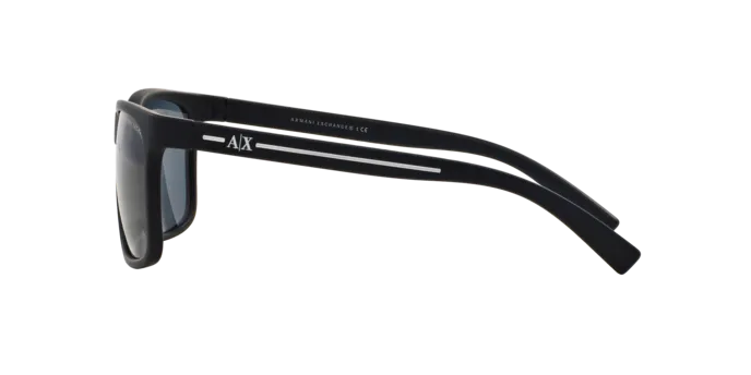 แว่นกันแดด Armani Exchange AX4041SF 815787 มุมข้าง กรอบฉีดน้ำเงินด้านสลักโลโก้ AX
