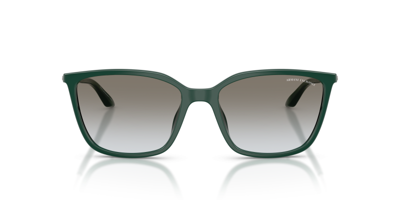 Armani Exchange Sun AX4171SU 840911 Shiny Dark Green Grey Gradient Armani Exchange AX4171SU 840911 แว่นกันแดดกรอบเขียวเข้มเลนส์ไล่เฉดเทา สำหรับผู้หญิง