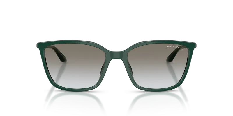 Armani Exchange Sun AX4171SU 840911 Shiny Dark Green Grey Gradient Armani Exchange AX4171SU 840911 แว่นกันแดดกรอบเขียวเข้มเลนส์ไล่เฉดเทา สำหรับผู้หญิง