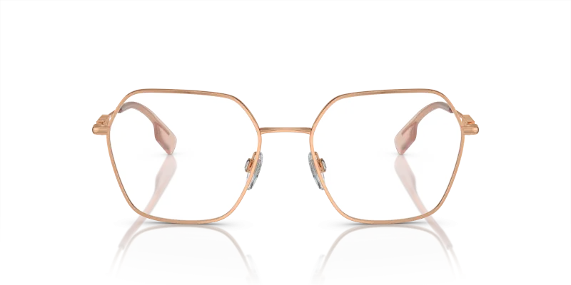 Burberry Optic BE1381 1337 Rose Gold Burberry BE1381 1337 แว่นสายตากรอบโลหะสีโรสโกลด์ทรงเรขาคณิต สำหรับผู้หญิง
