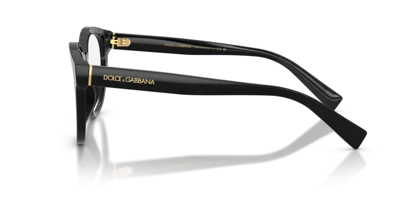 แว่นสายตา Dolce & Gabbana DG3421 501 มุมข้าง สะพานจมูก Key Bridge และโลโก้ DG