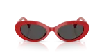 Dolce & Gabbana DG4537 308887 แว่นกันแดดสีแดงเต็มเลนส์เทาเข้ม สำหรับผู้หญิง