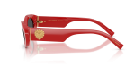 Dolce & Gabbana Sun DG4537 308887 Full Red Dark Grey แว่นกันแดด Dolce & Gabbana DG4537 308887 มุมข้าง โลโก้ DG สีทองบนขาแว่นสีแดง